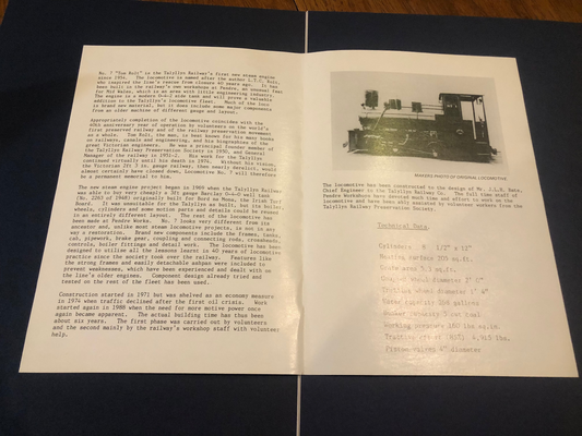 Talyllyn Railway Souvenir Brochure